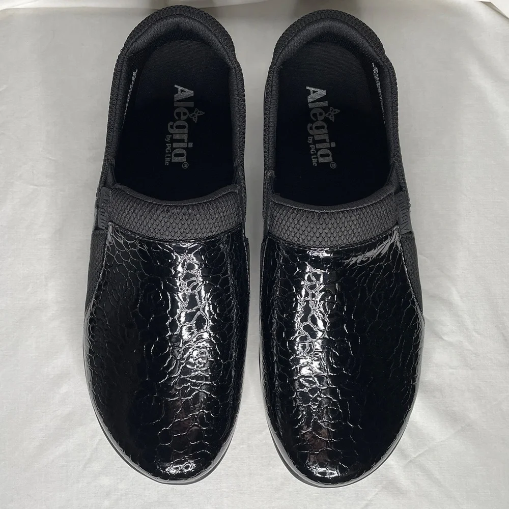 Alegria Duette Flourish Clog Slip On Black Patent Leather - Picture 7 of 10